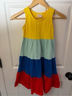 Hanna Andersson Tank Tiered Dress - Yellow, Mint, Blue, Red - 130cm US 8